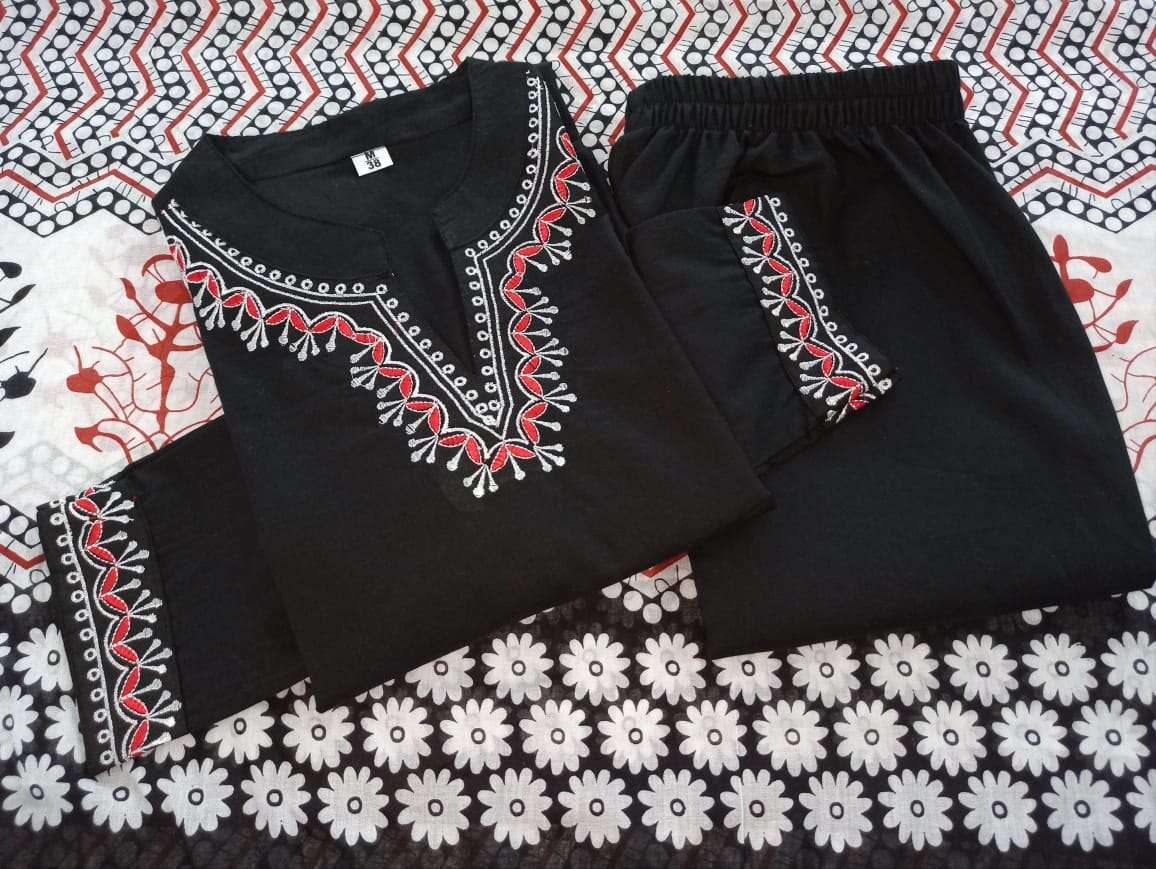 Black Kurti Pant with dupatta jaypuri Collection Wholesale catalog