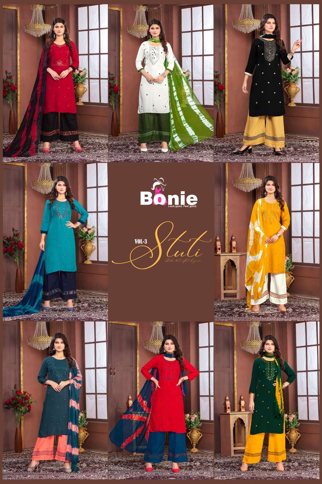 BONIE STUTI- 3 Kurti Wholesale catalog