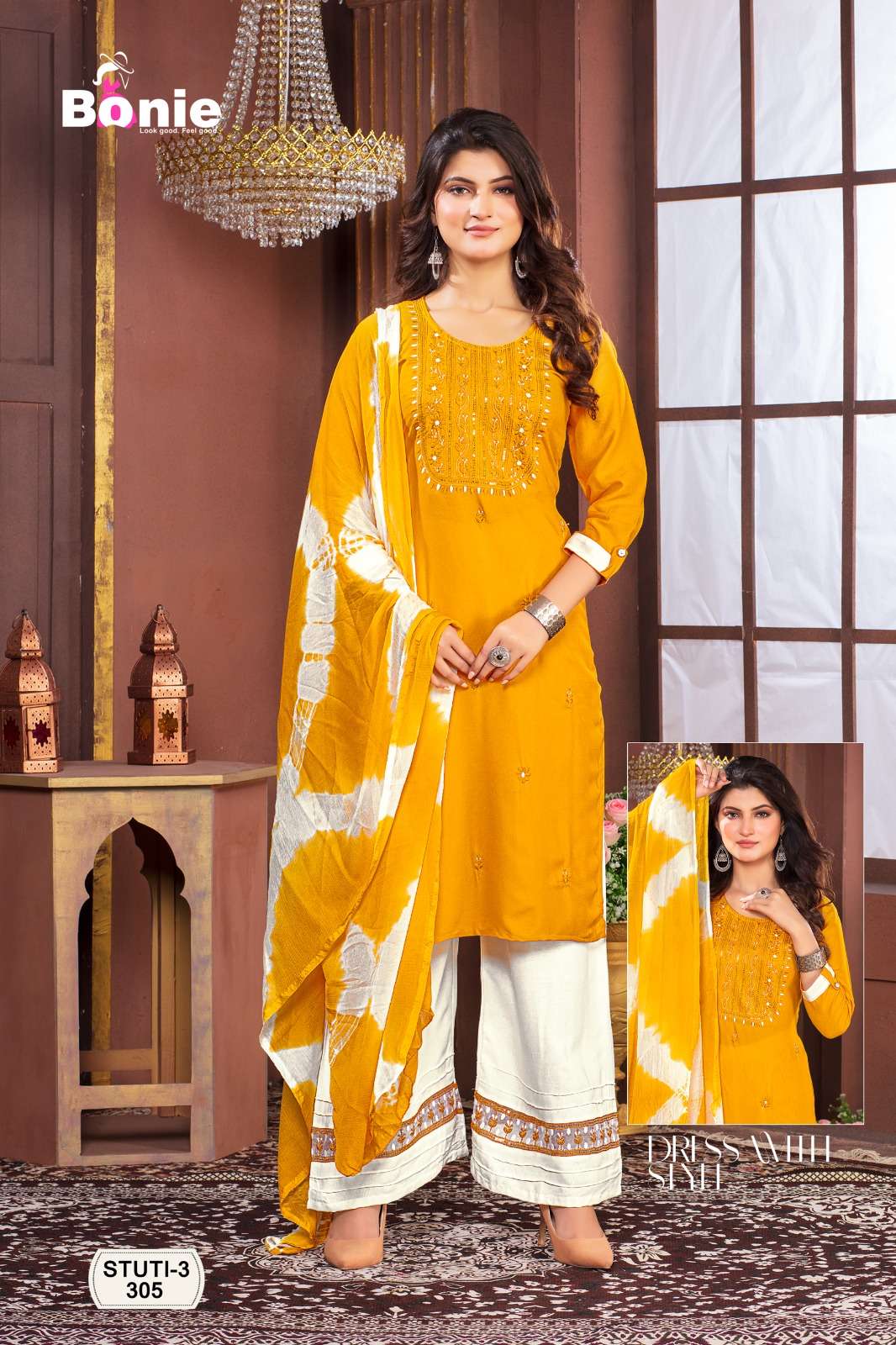 BONIE STUTI- 3 Kurti Wholesale catalog