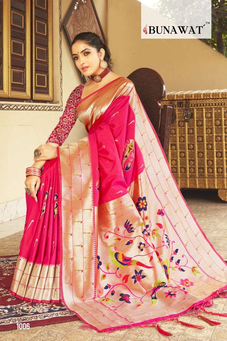 Bunawat Pushpa Paithani Silk Designer Saree Wholesale catalog