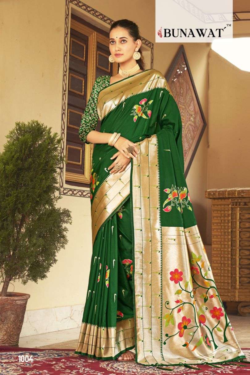 Bunawat Pushpa Paithani Silk Designer Saree Wholesale catalog