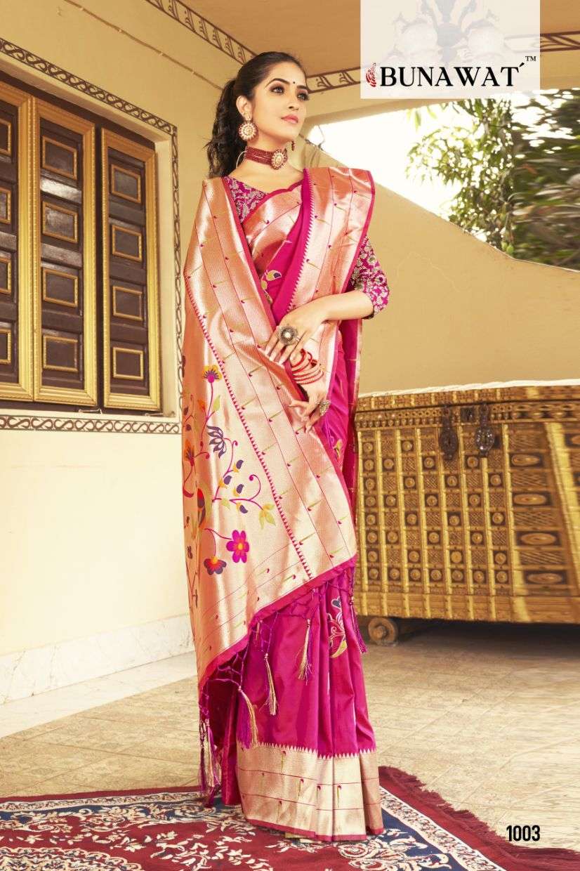 Bunawat Pushpa Paithani Silk Designer Saree Wholesale catalog