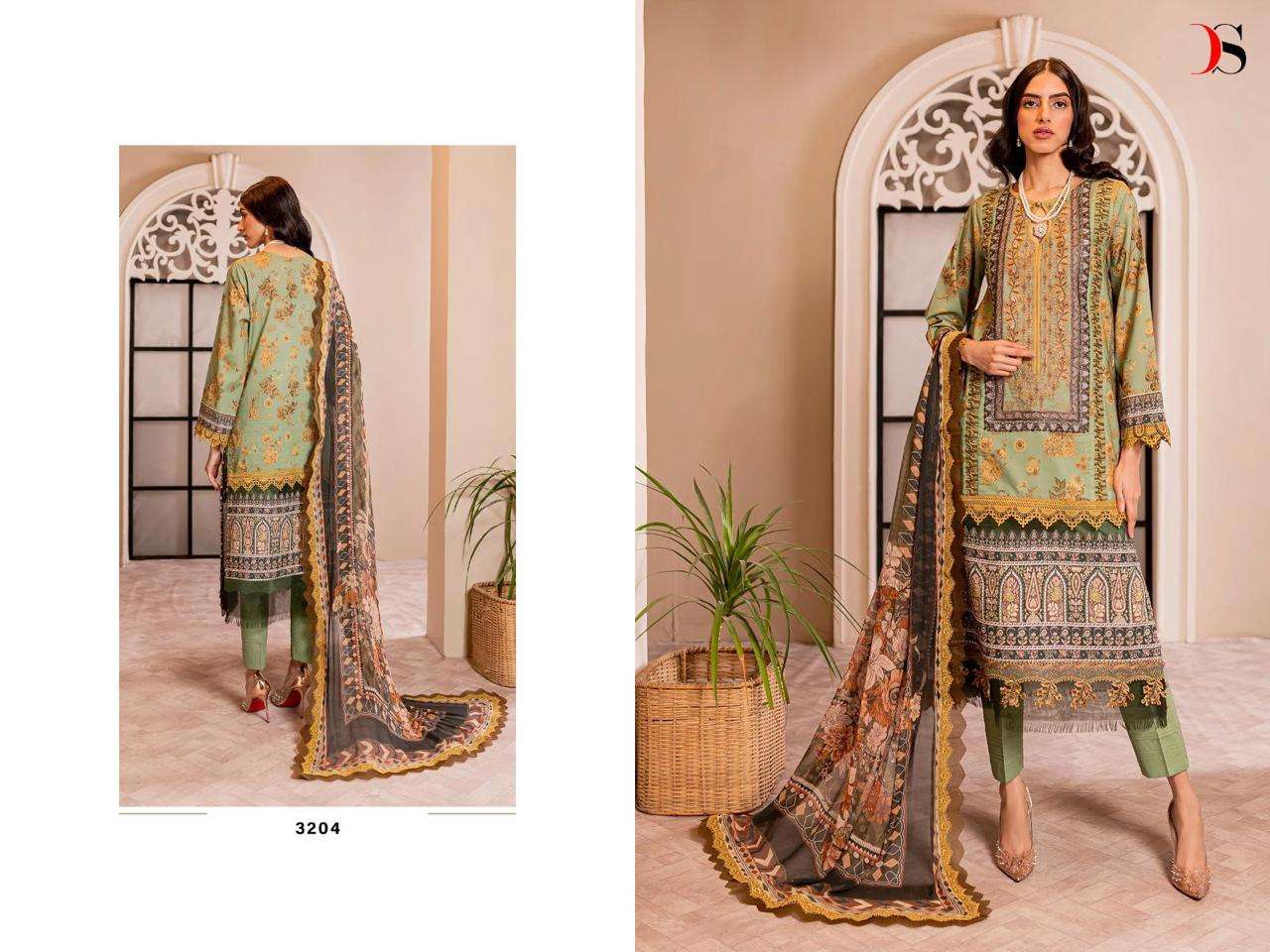 Deepsy Firdous Ayzal Cotton Dupatta Pakistani Suit Wholesale catalog
