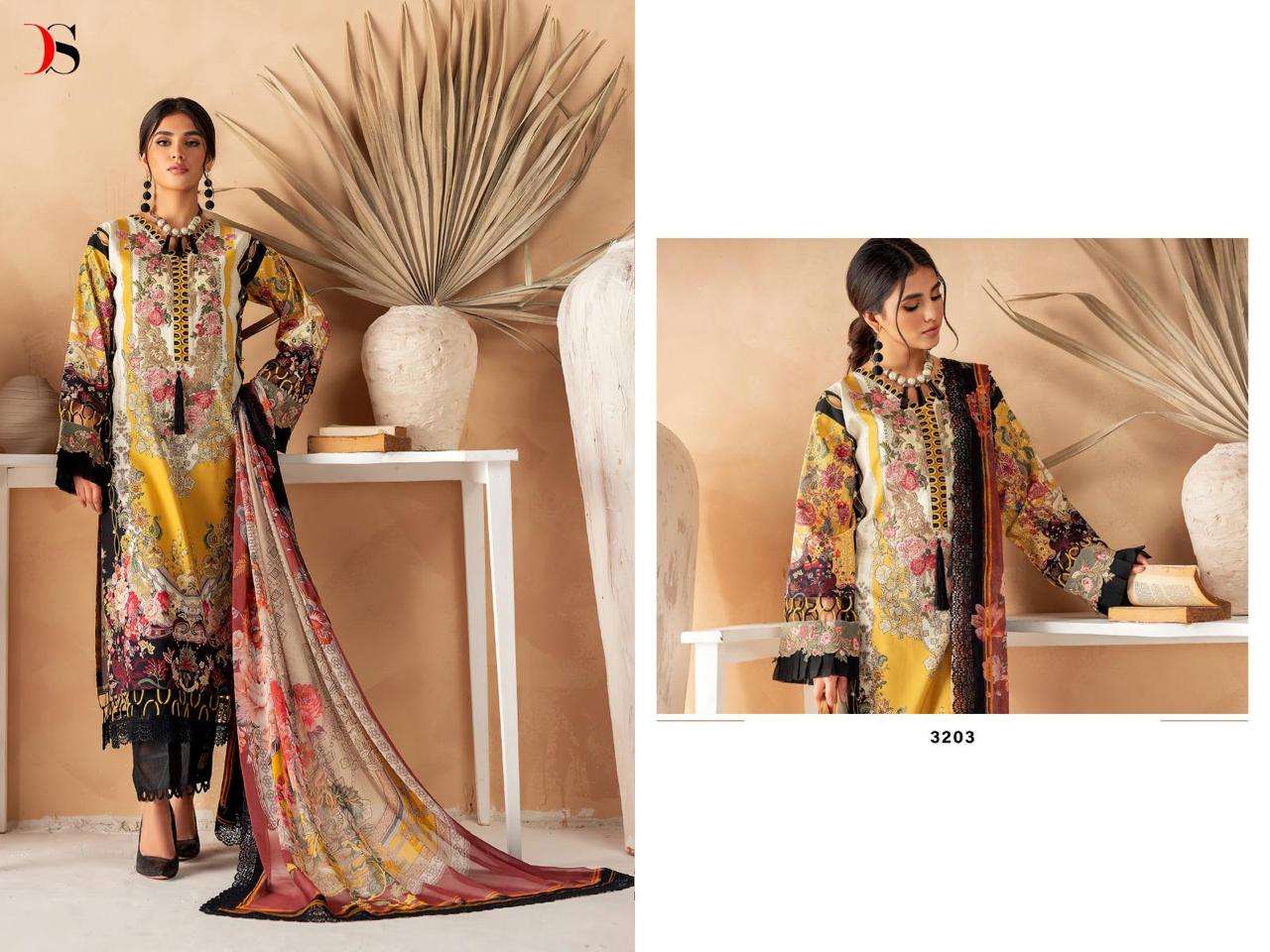 Deepsy Firdous Ayzal Cotton Dupatta Pakistani Suit Wholesale catalog