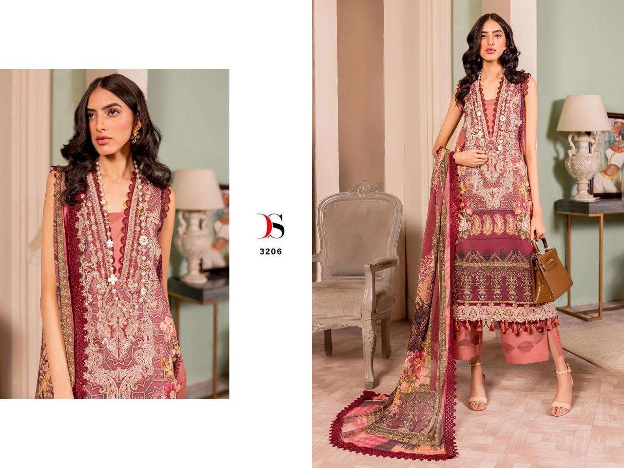 Deepsy Firdous Ayzal Cotton Dupatta Pakistani Suit Wholesale catalog