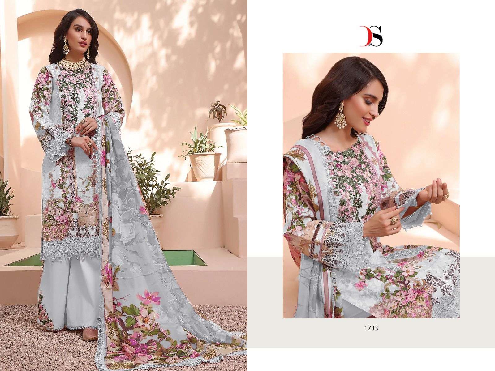 Deepsy Firdous Best Of Queens Court Cotton Dupatta Pakistani Suits Wholesale catalog