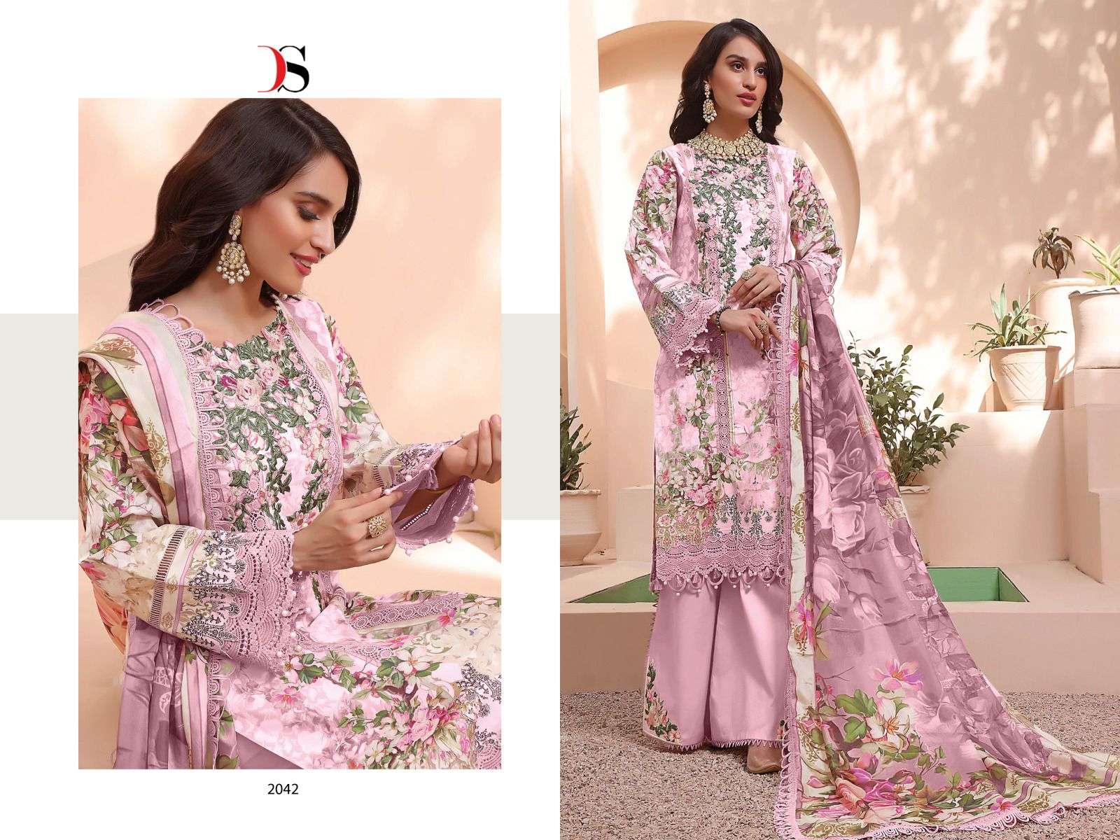 Deepsy Firdous Best Of Queens Court Cotton Dupatta Pakistani Suits Wholesale catalog