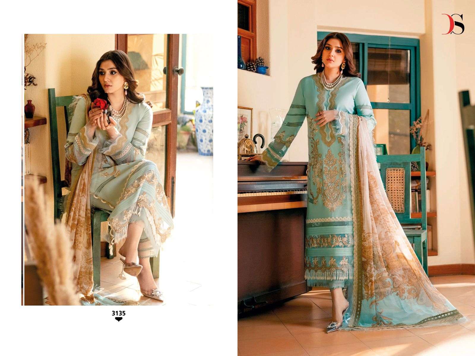 Deepsy Firdous Ombre 2 Nx Chiffon Dupatta Pakistani Suit Wholesale catalog