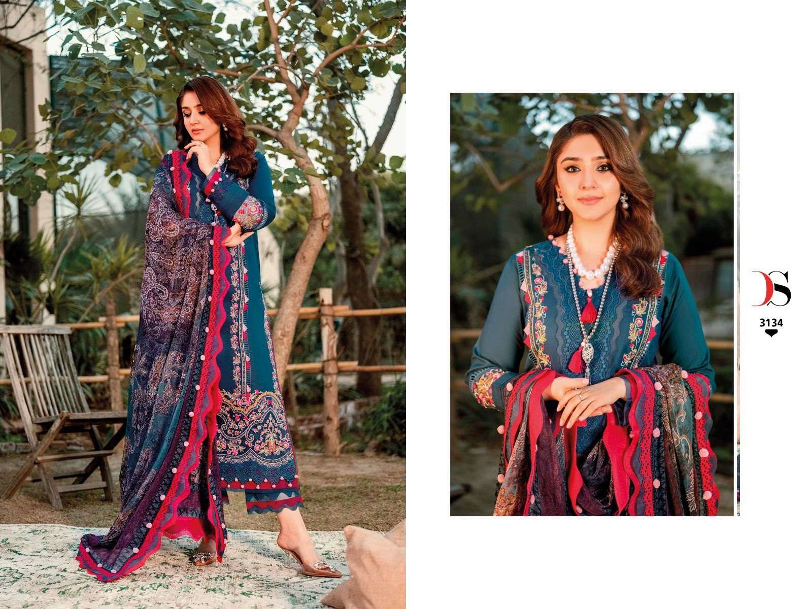 Deepsy Firdous Ombre 2 Nx Chiffon Dupatta Pakistani Suit Wholesale catalog