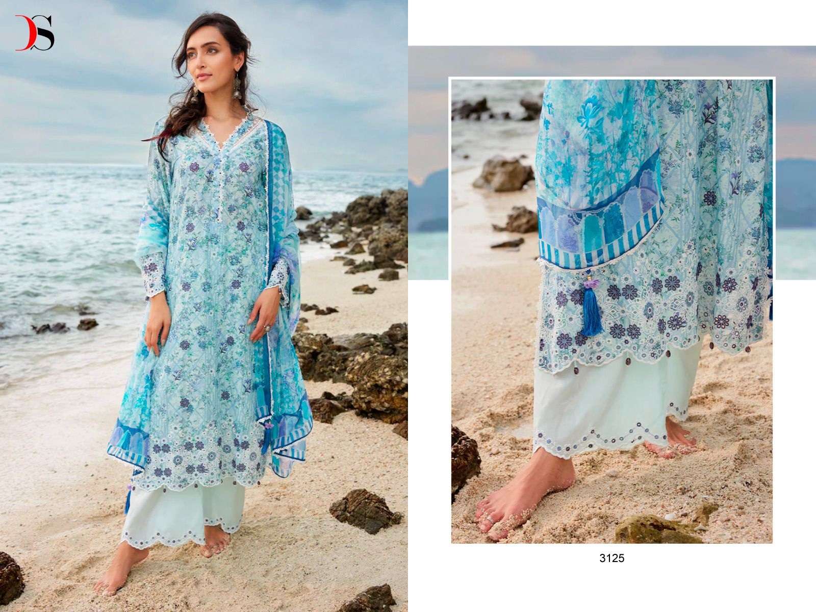 Deepsy Image Chikankari 3125 Chiffon Dupatta Pakistani Suit Wholesale catalog