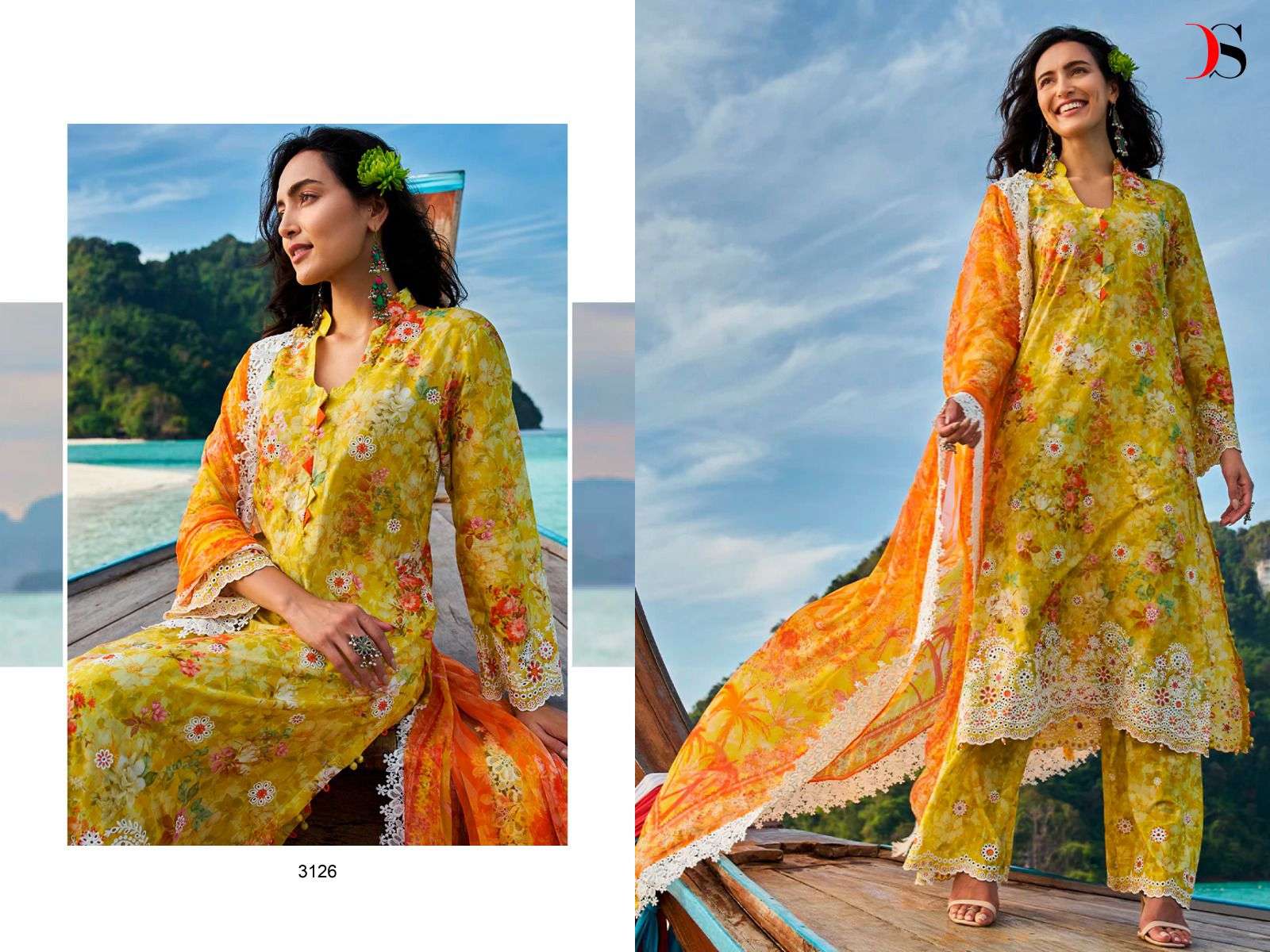 Deepsy Image Chikankari 3125 Chiffon Dupatta Pakistani Suit Wholesale catalog