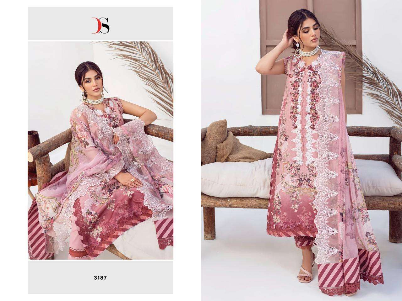 Deepsy Jade Needle Wonder 2023 Vol 2 Chiffon Dupatta Pakistani Suits Wholesale catalog