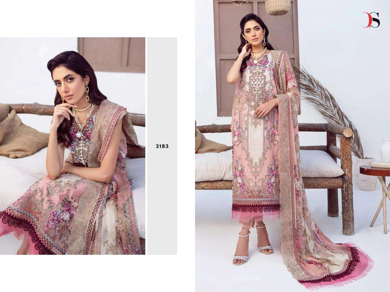 Deepsy Jade Needle Wonder 2023 Vol 2 Chiffon Dupatta Pakistani Suits Wholesale catalog