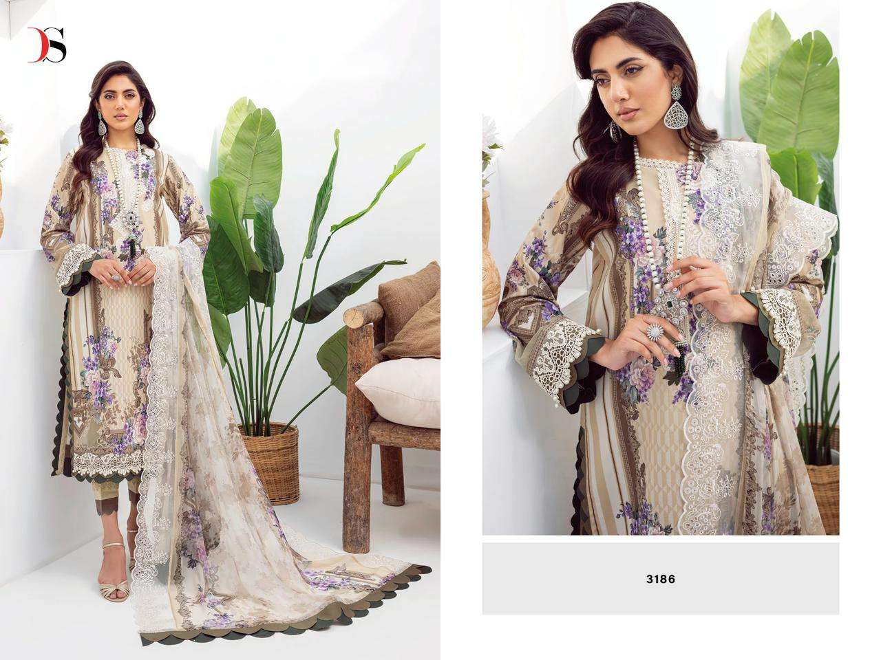 Deepsy Jade Needle Wonder 2023 Vol 2 Chiffon Dupatta Pakistani Suits Wholesale catalog