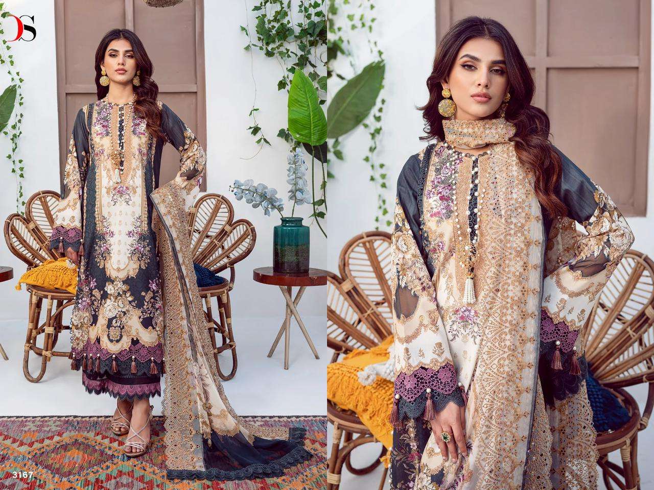 Deepsy Jade Needle Wonder Remix Chiffon Dupatta Pakistani Suits Wholesale catalog