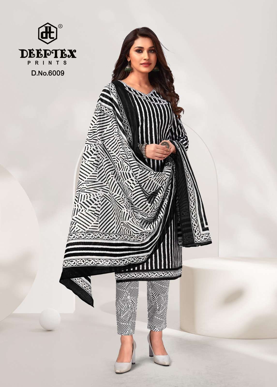 Deeptex Aaliza Black And White Cotton Wholesale catalog