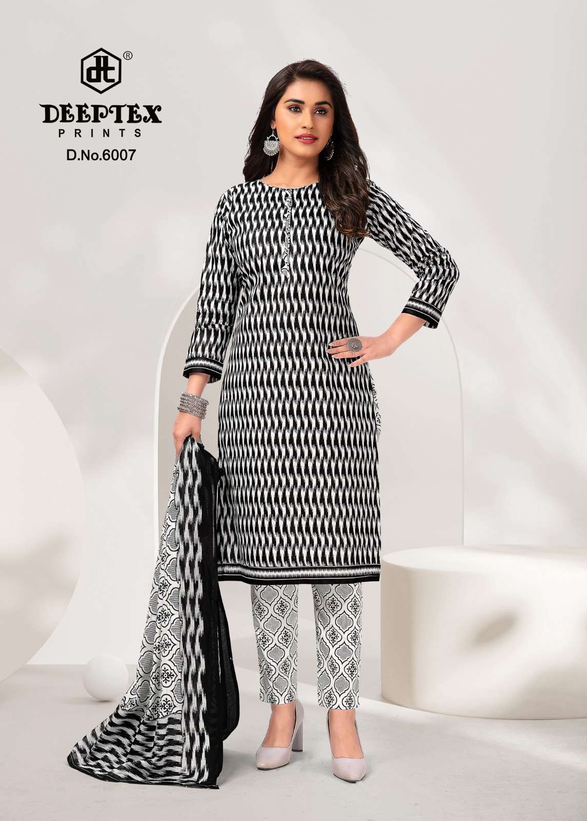 Deeptex Aaliza Black And White Cotton Wholesale catalog