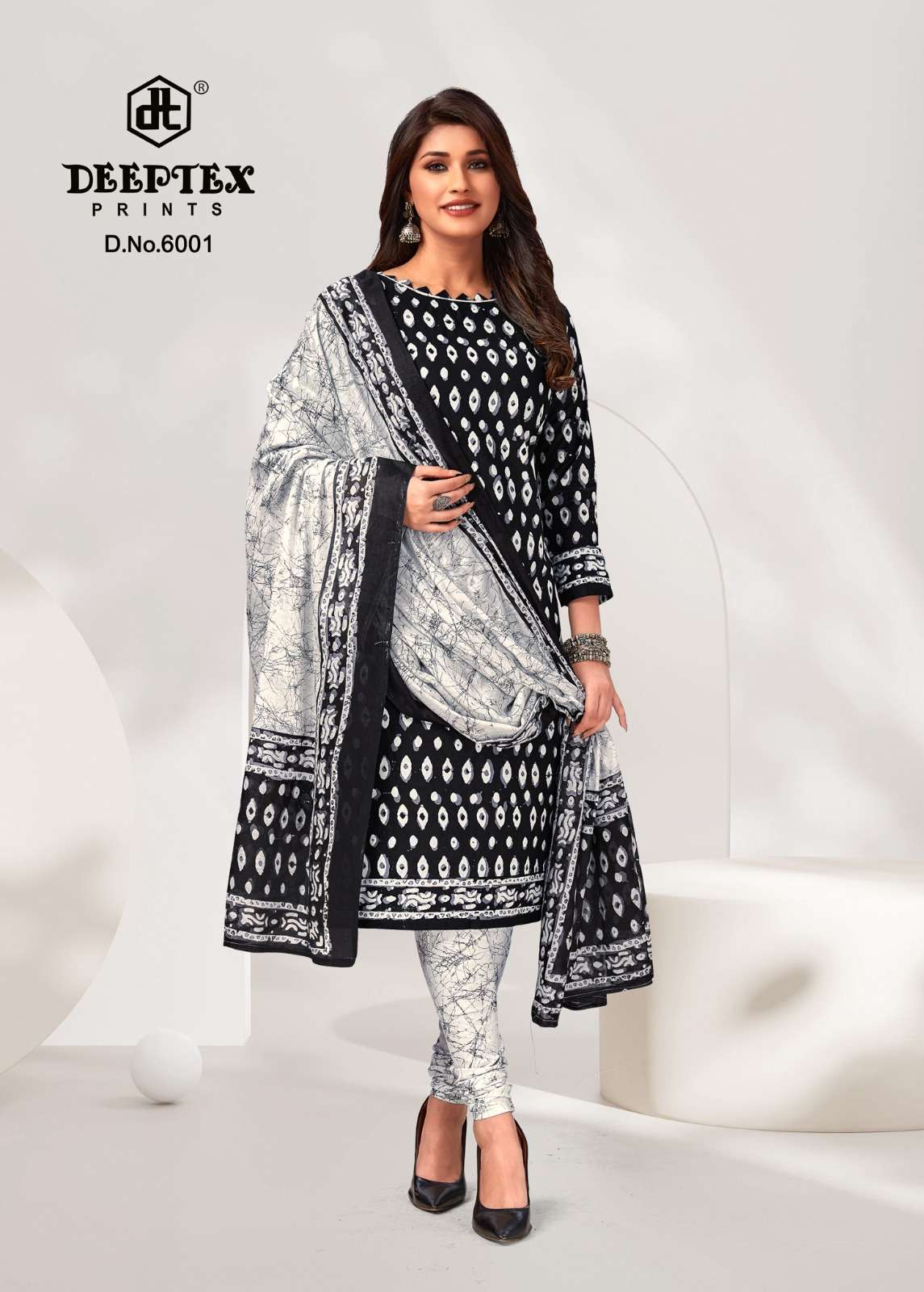Deeptex Aaliza Black And White Cotton Wholesale catalog