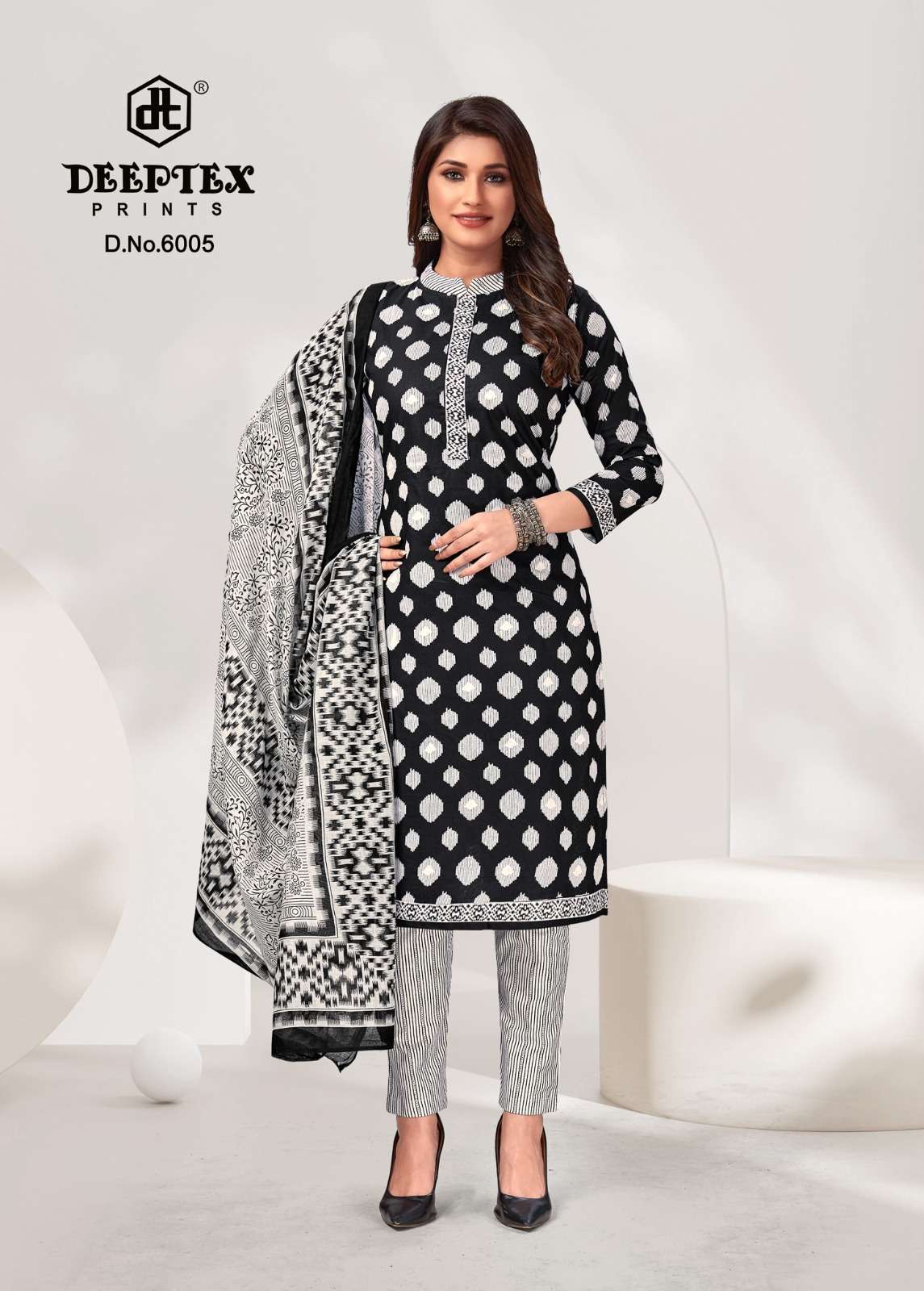 Deeptex Aaliza Black And White Cotton Wholesale catalog