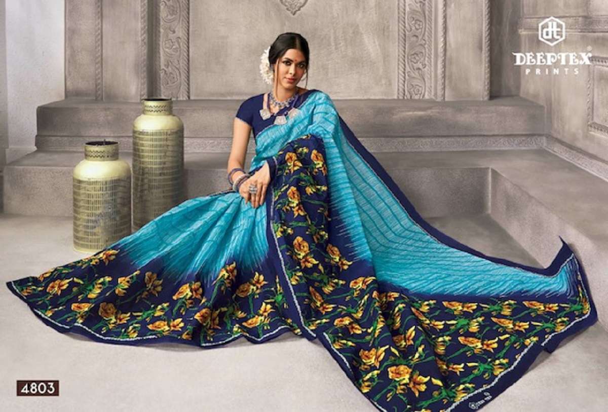 Deeptex Mother India Vol 48 Regular Printed Cotton Sarees Wholesale catalog
