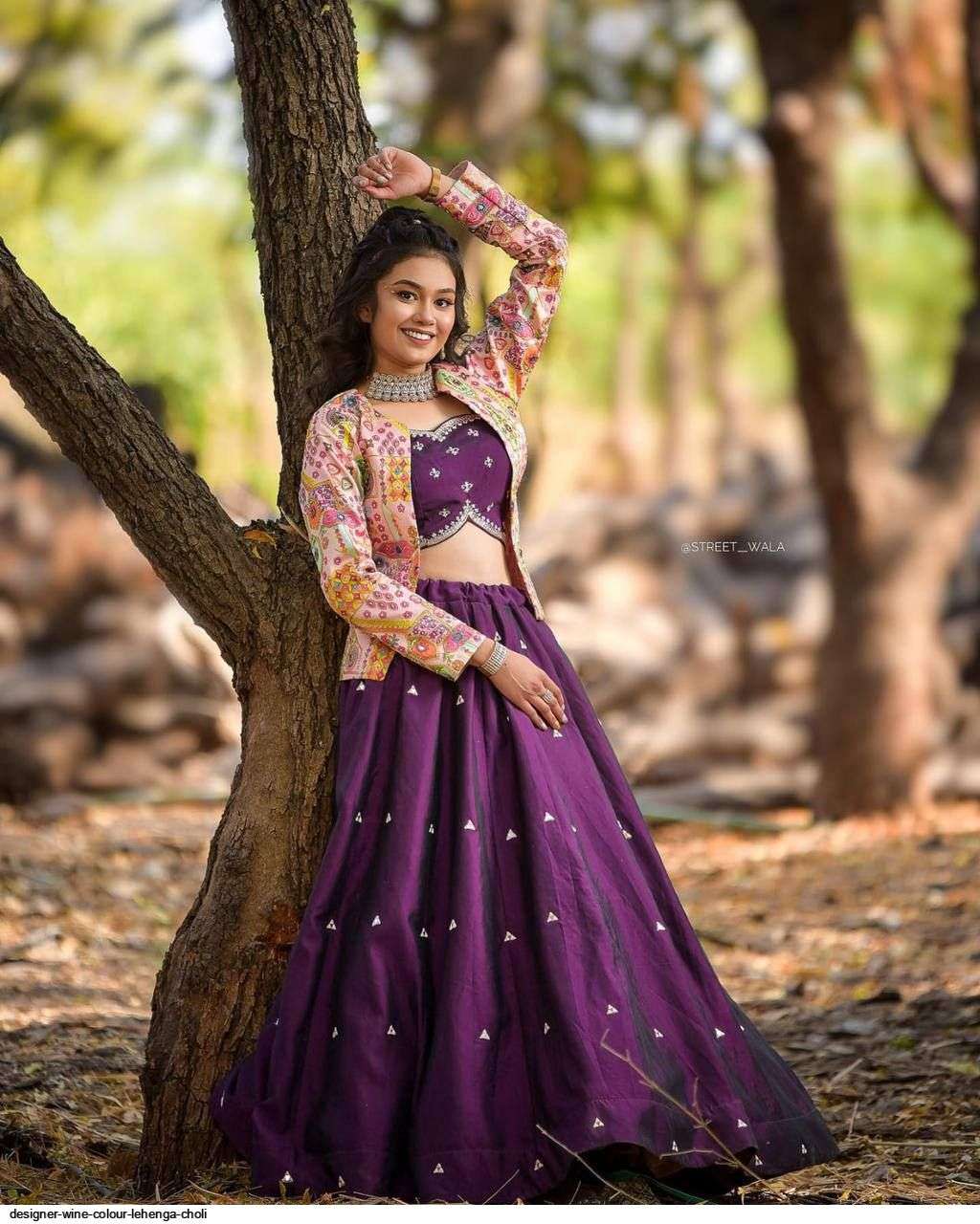 Wine colour lehenga clearance choli