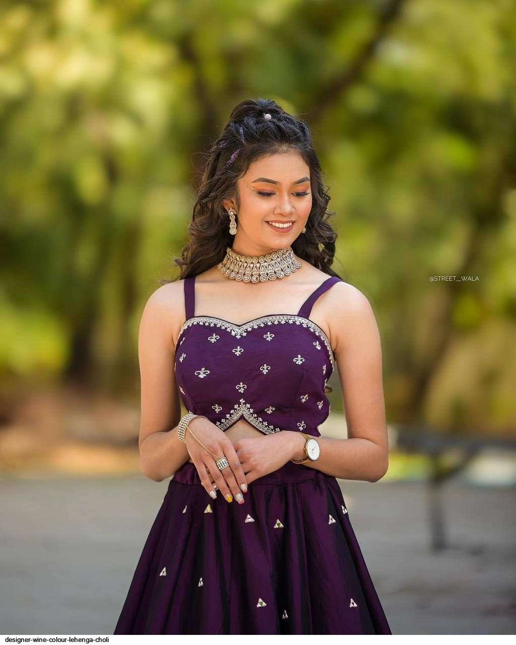 DESIGNER WINE COLOUR LEHENGA CHOLI Wholesale catalog