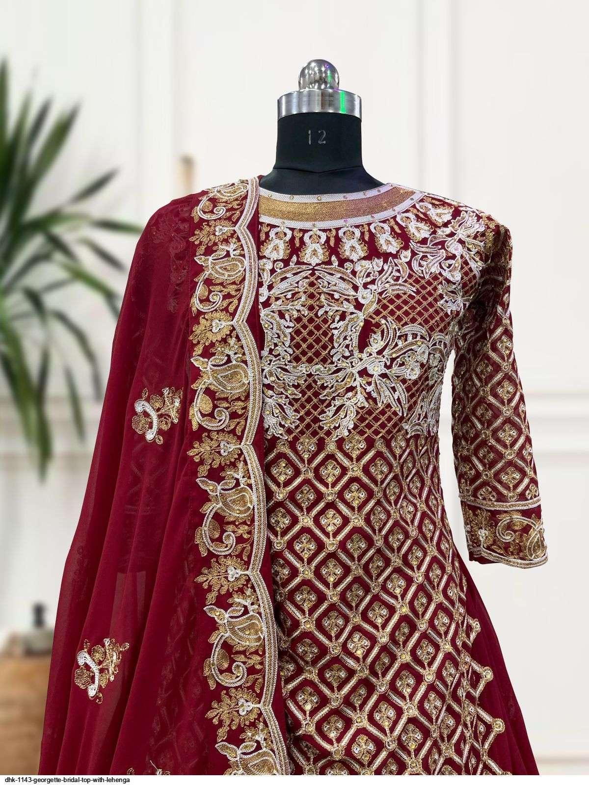  DHK 1143 GEORGETTE BRIDAL TOP WITH LEHENGA Wholesale catalog
