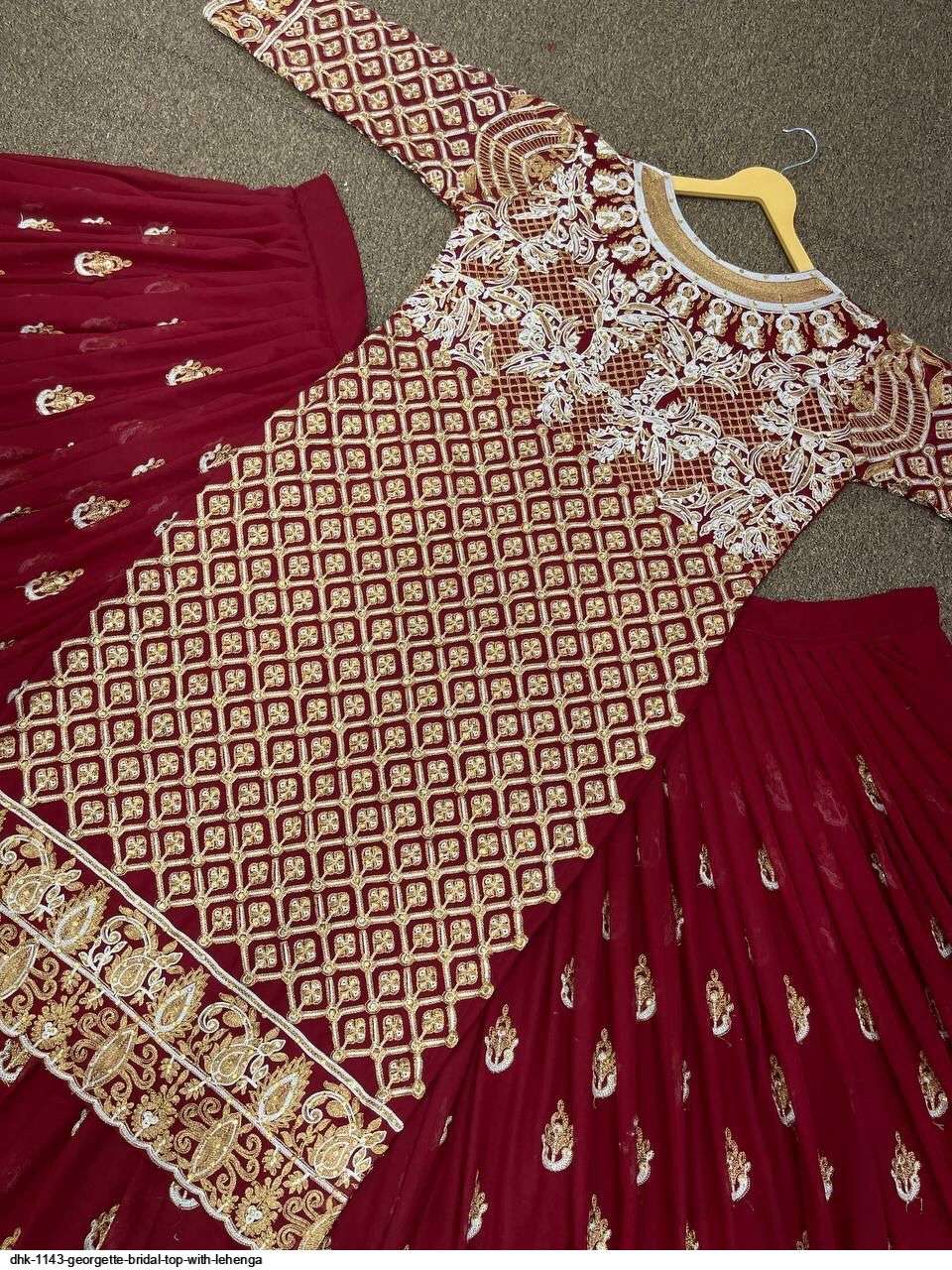  DHK 1143 GEORGETTE BRIDAL TOP WITH LEHENGA Wholesale catalog