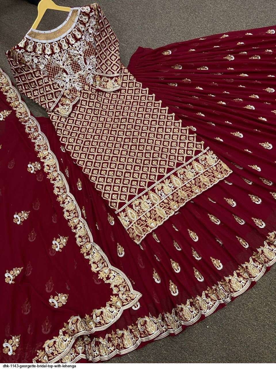  DHK 1143 GEORGETTE BRIDAL TOP WITH LEHENGA Wholesale catalog