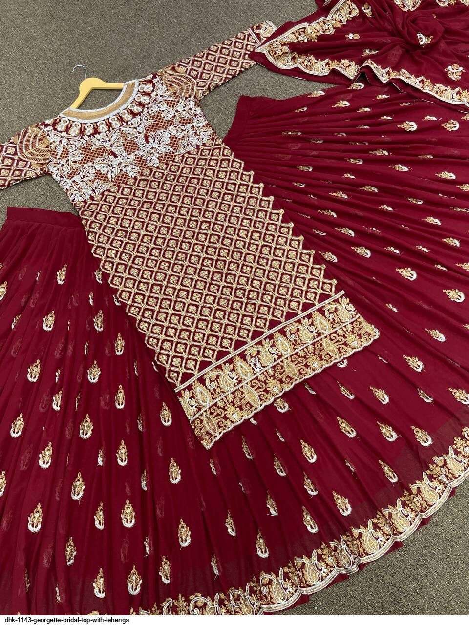  DHK 1143 GEORGETTE BRIDAL TOP WITH LEHENGA Wholesale catalog