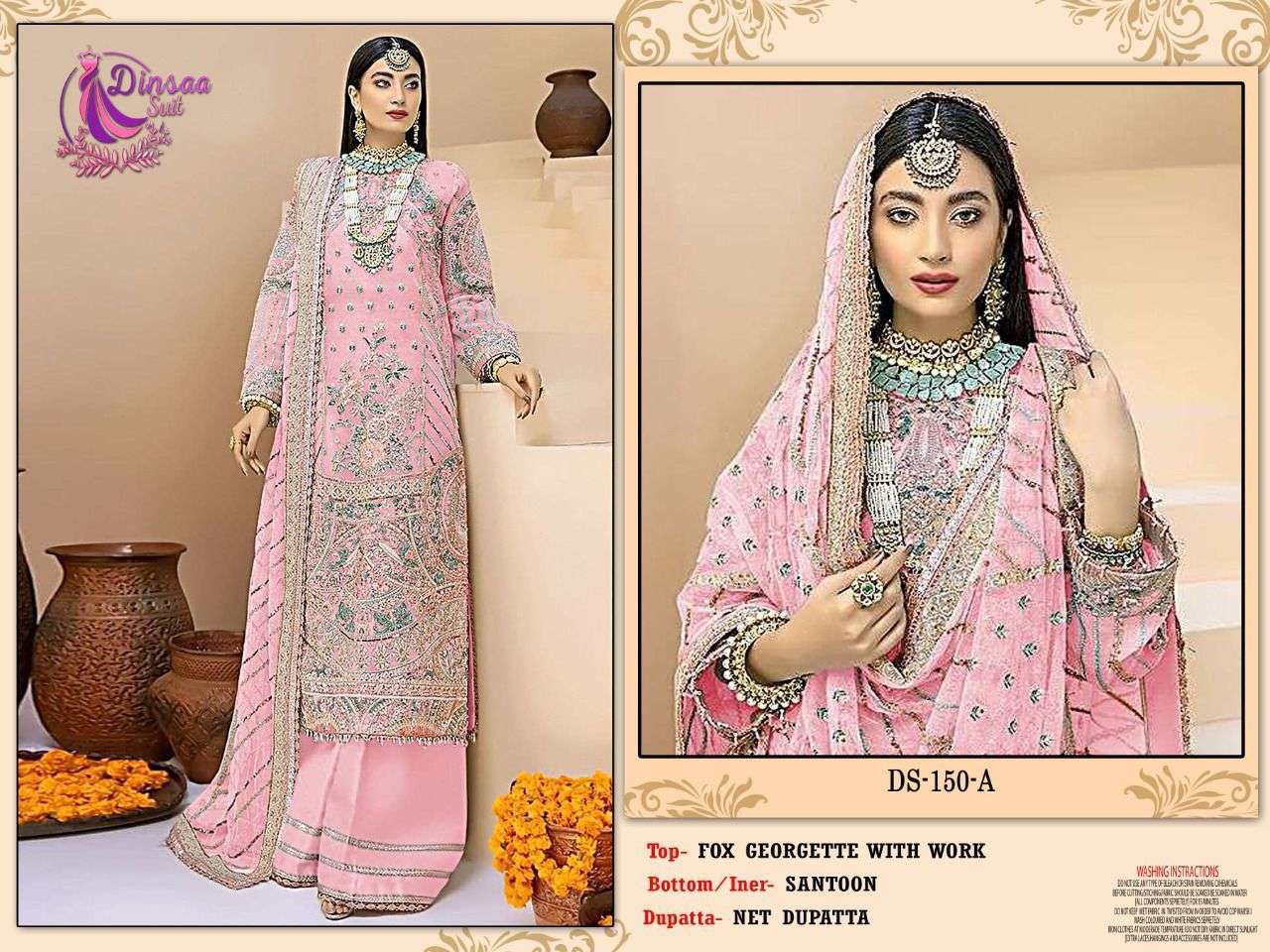 Dinsaa 150 A To D Designer Pakistani Suit Wholesale catalog
