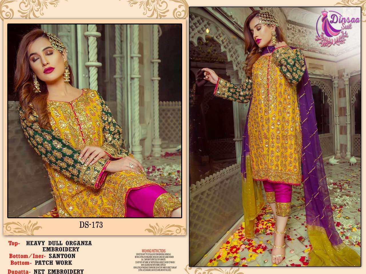 Dinsaa 173 Colour Designer Pakistani Suit Wholesale catalog