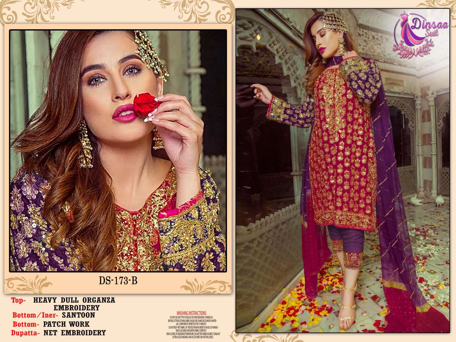 Dinsaa 173 Colour Designer Pakistani Suit Wholesale catalog