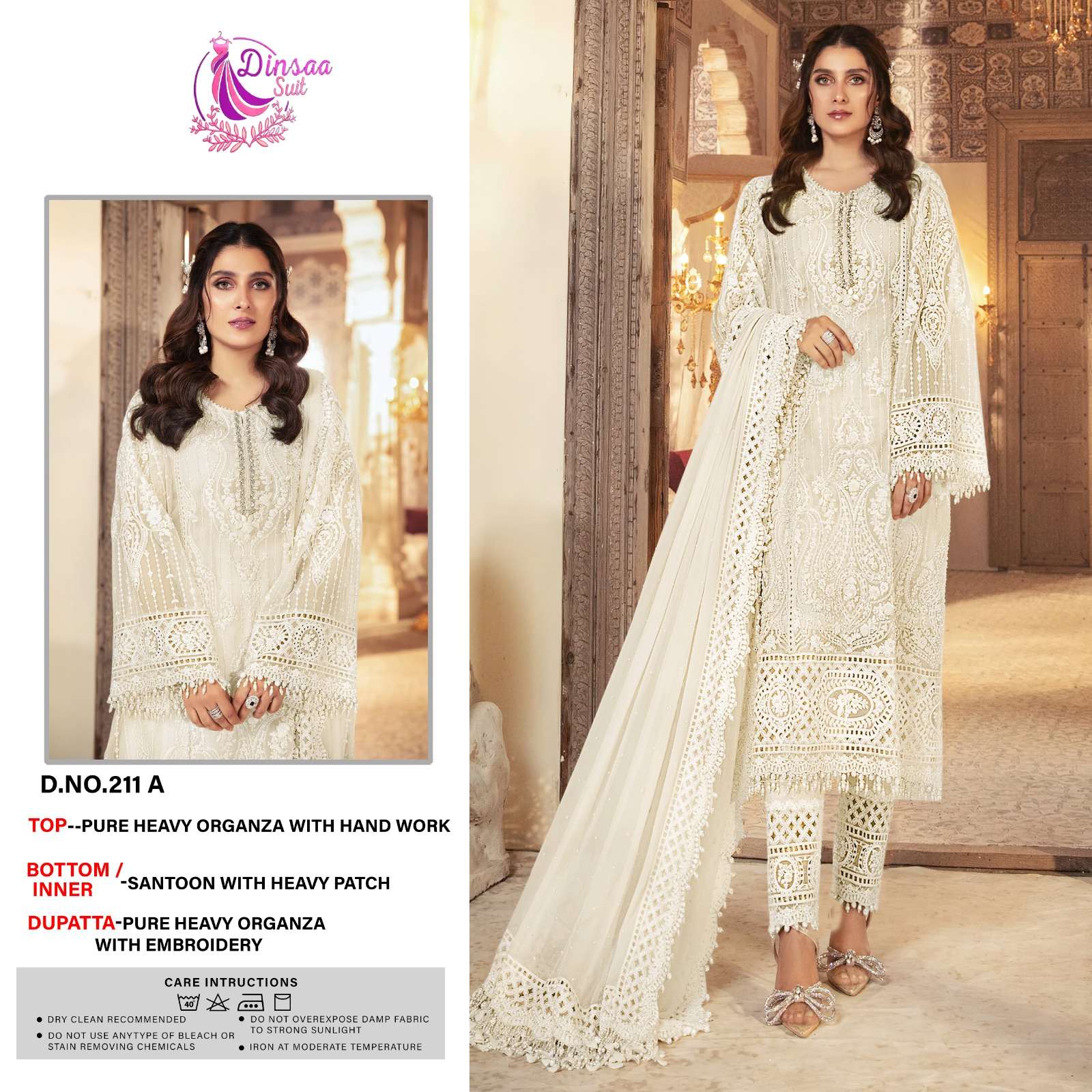 Dinsaa 211 Designer Organza Pakistani Suits Wholesale catalog