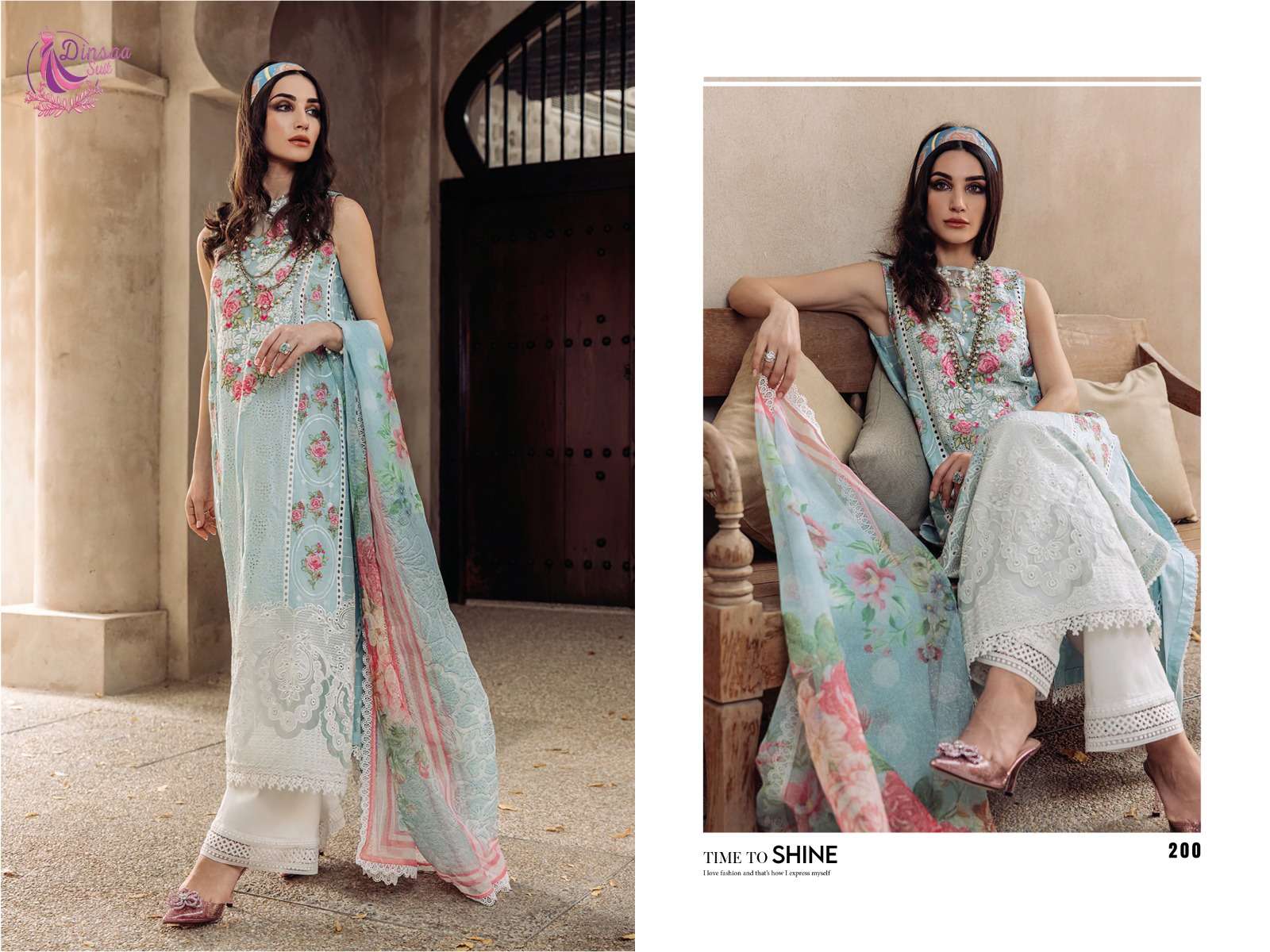 Dinsaa Maria B Vol 2 Designer Cotton Pakistani Suits Wholesale catalog