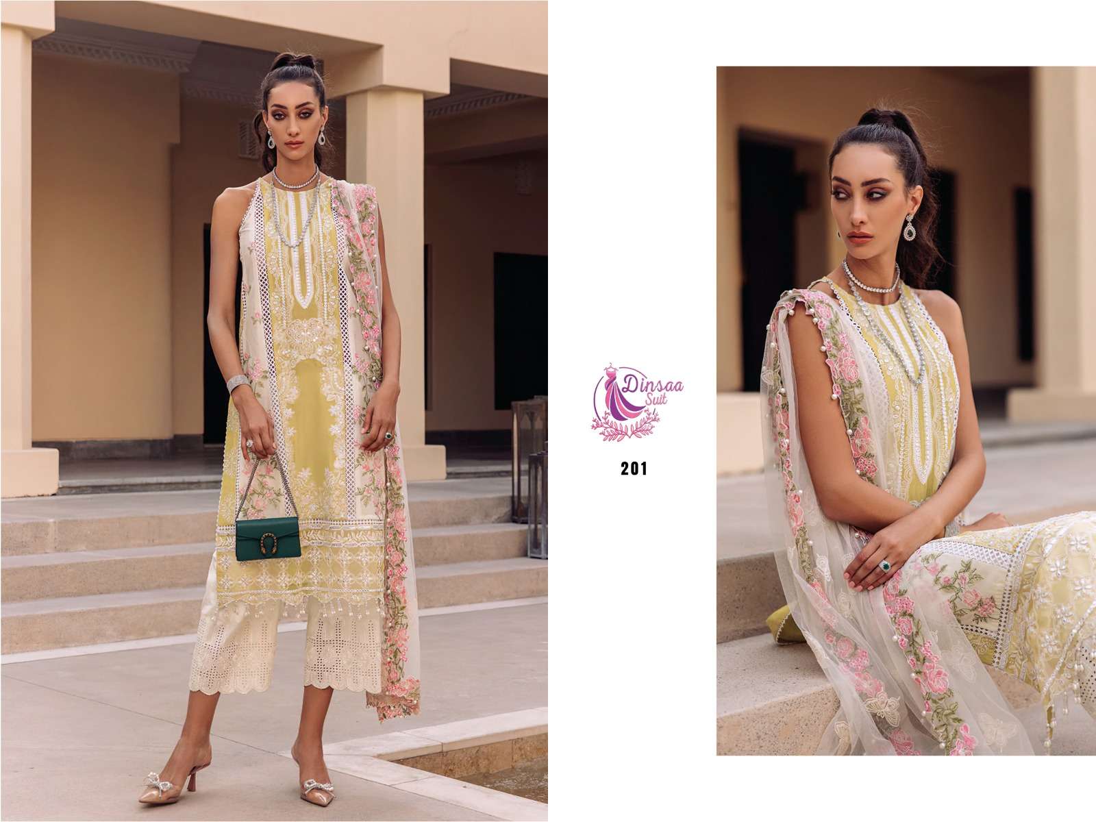 Dinsaa Maria B Vol 2 Designer Cotton Pakistani Suits Wholesale catalog