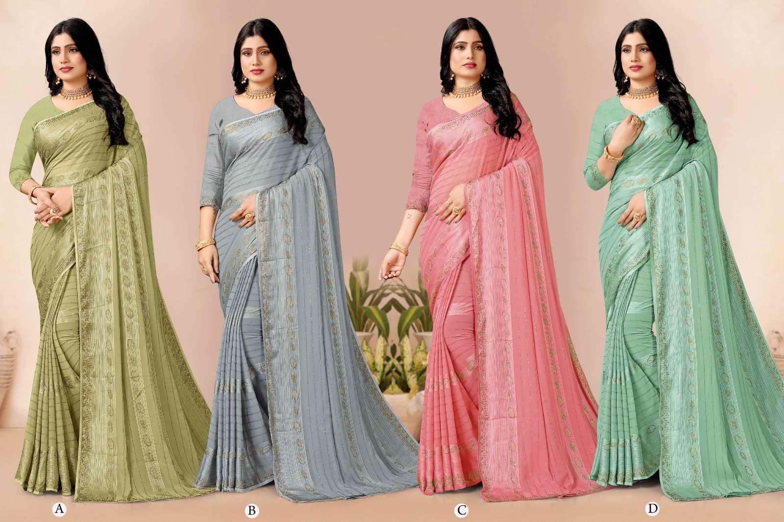 DISHA  BY RONISHA SAREES  FANCY FABRICS SELF PATTERN  AND SIROSKI STONE WORK   DESIGNER SAREES COLLECTION WHOLESALE CATALOG