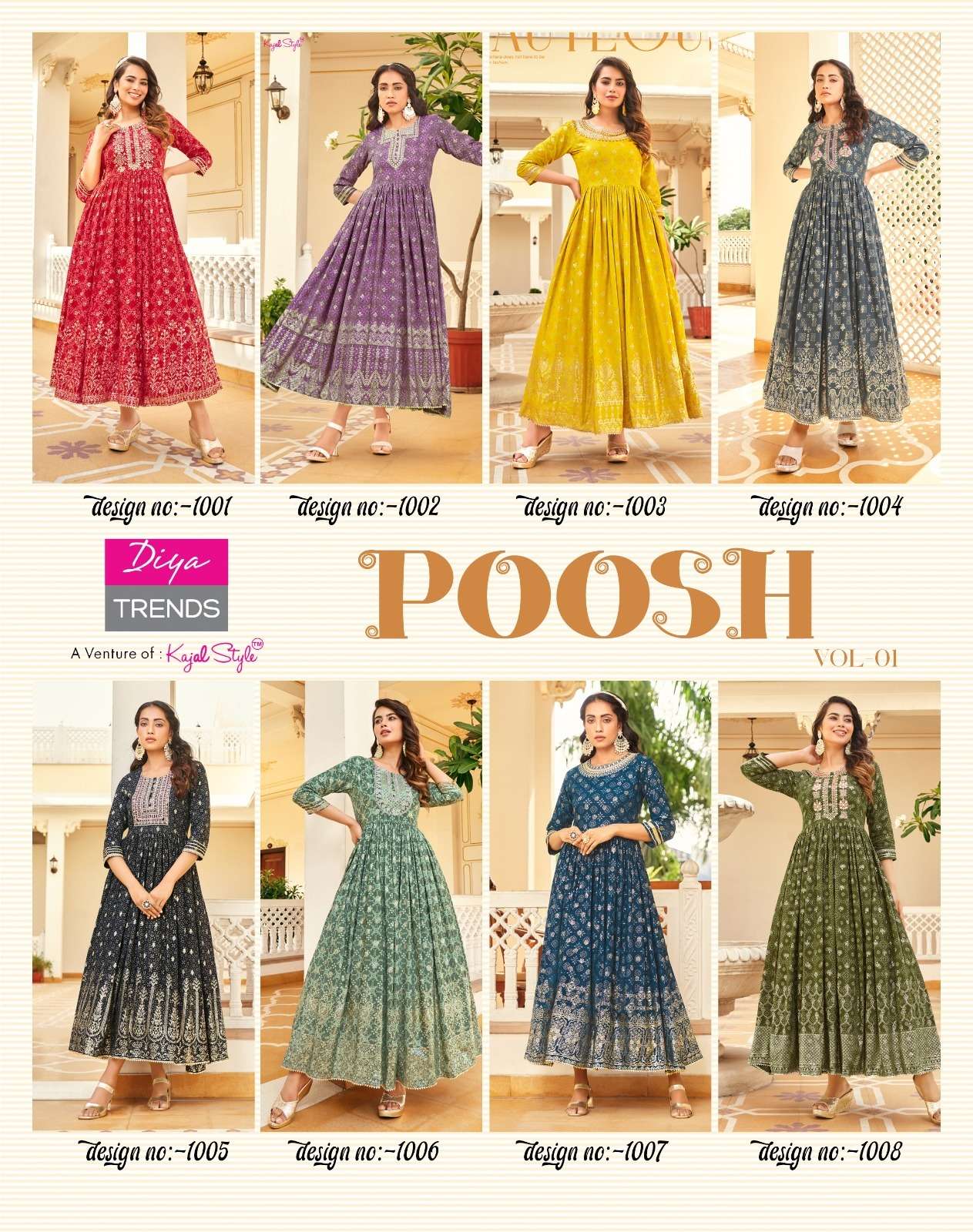 Diya Trends  POOSH VOL.1 Kurti Wholesale catalog