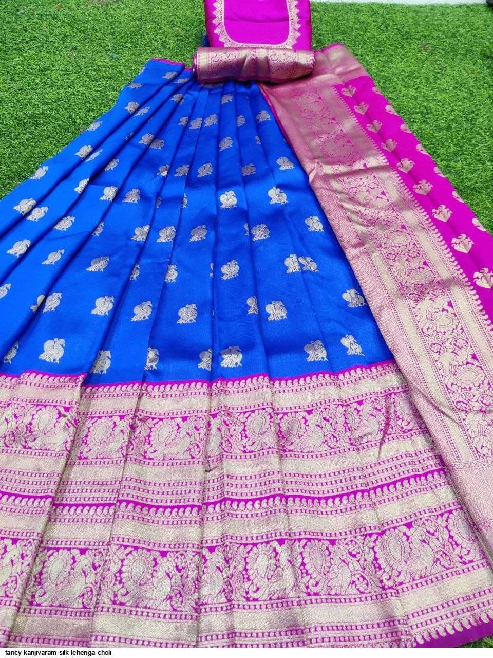 FANCY KANJIVARAM SILK LEHENGA CHOLI Wholesale catalog