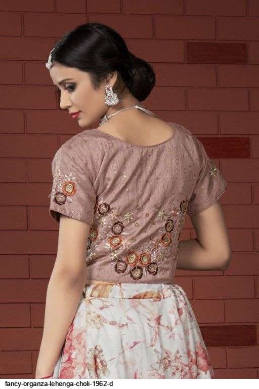 FANCY ORGANZA LIGHT PINK  LEHENGA CHOLI 1962 D Wholesale catalog