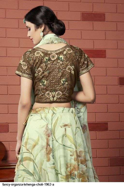 FANCY ORGANZA PISTA LEHENGA CHOLI 1962 A Wholesale catalog