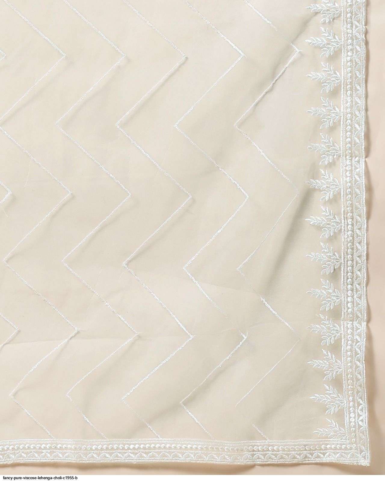 FANCY PURE VISCOSE WHITE LEHENGA CHOLI C1955 B WHOLESALE CATALOG