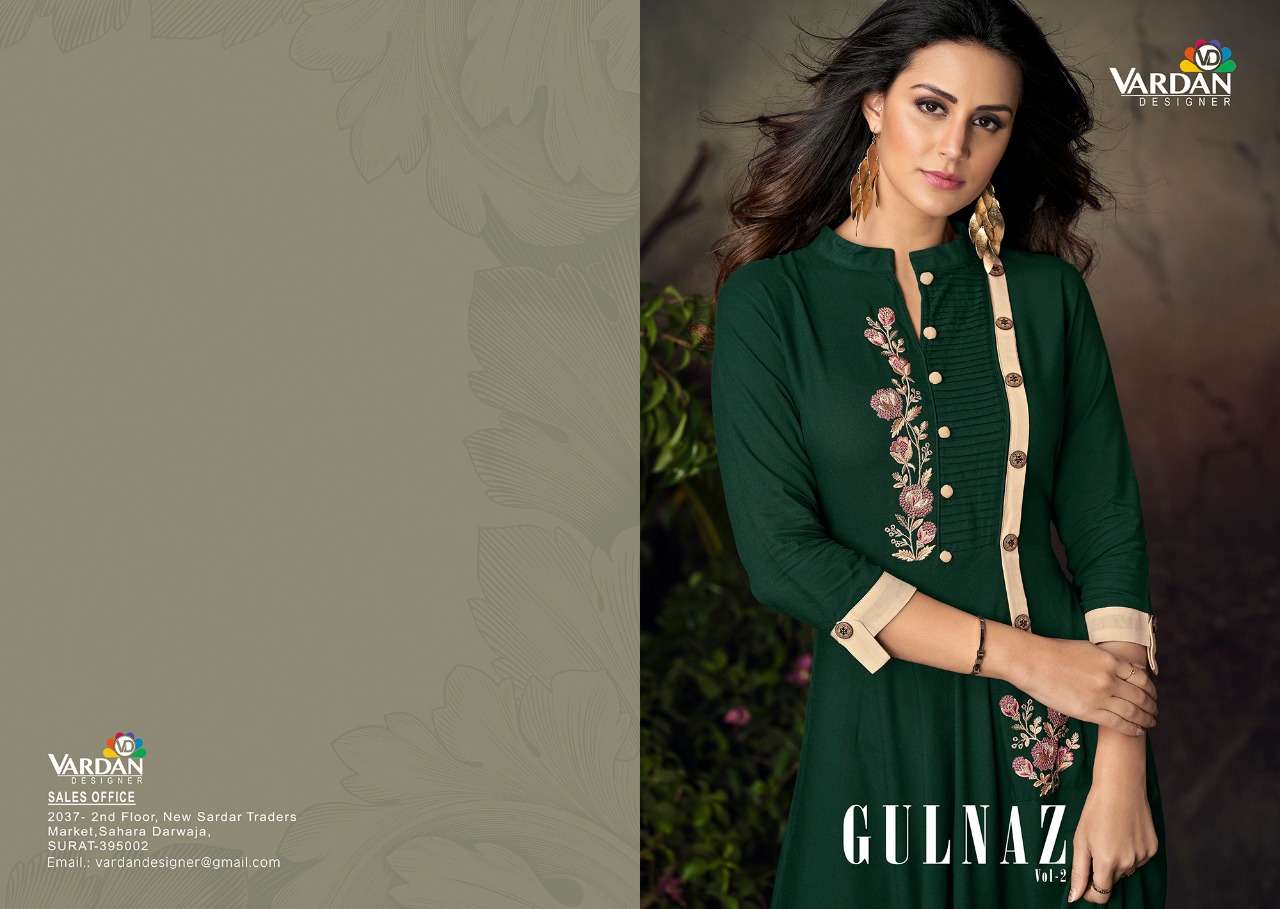 Gulnaz Vol - 2 14KG Heavy Riyon Long Kurti Wholesale catalog