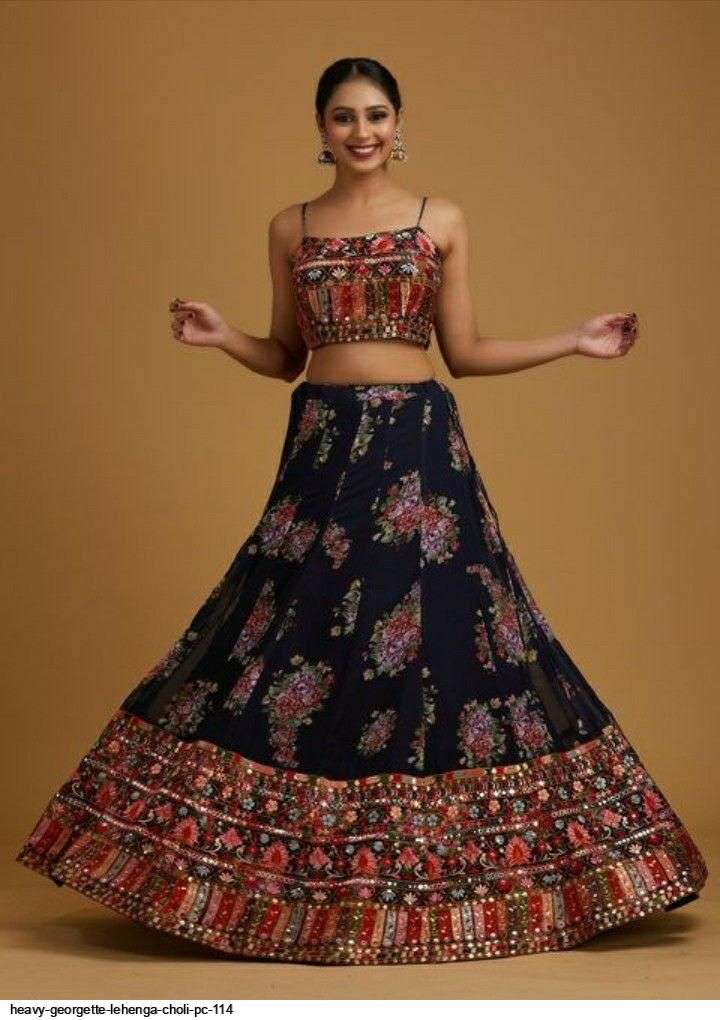 HEAVY GEORGETTE LEHENGA CHOLI PC 114 Wholesale catalog