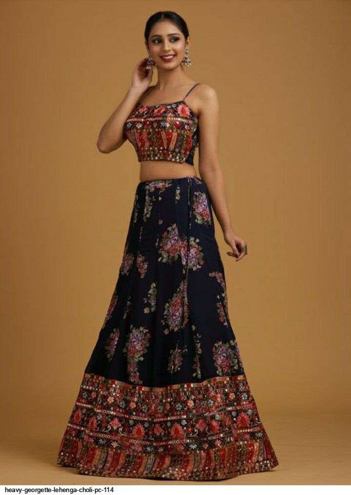  HEAVY GEORGETTE LEHENGA CHOLI PC 114 Wholesale catalog