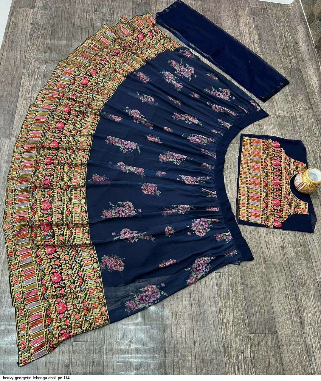  HEAVY GEORGETTE LEHENGA CHOLI PC 114 Wholesale catalog