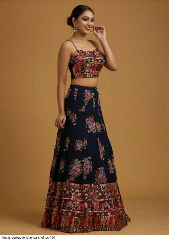  HEAVY GEORGETTE LEHENGA CHOLI PC 114 Wholesale catalog