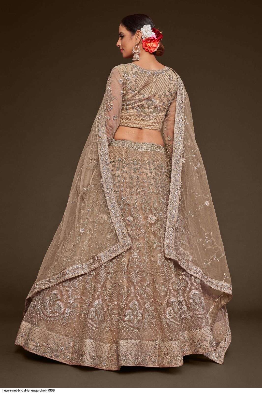HEAVY NET BRIDAL LEHENGA CHOLI 7908 Wholesale catalog
