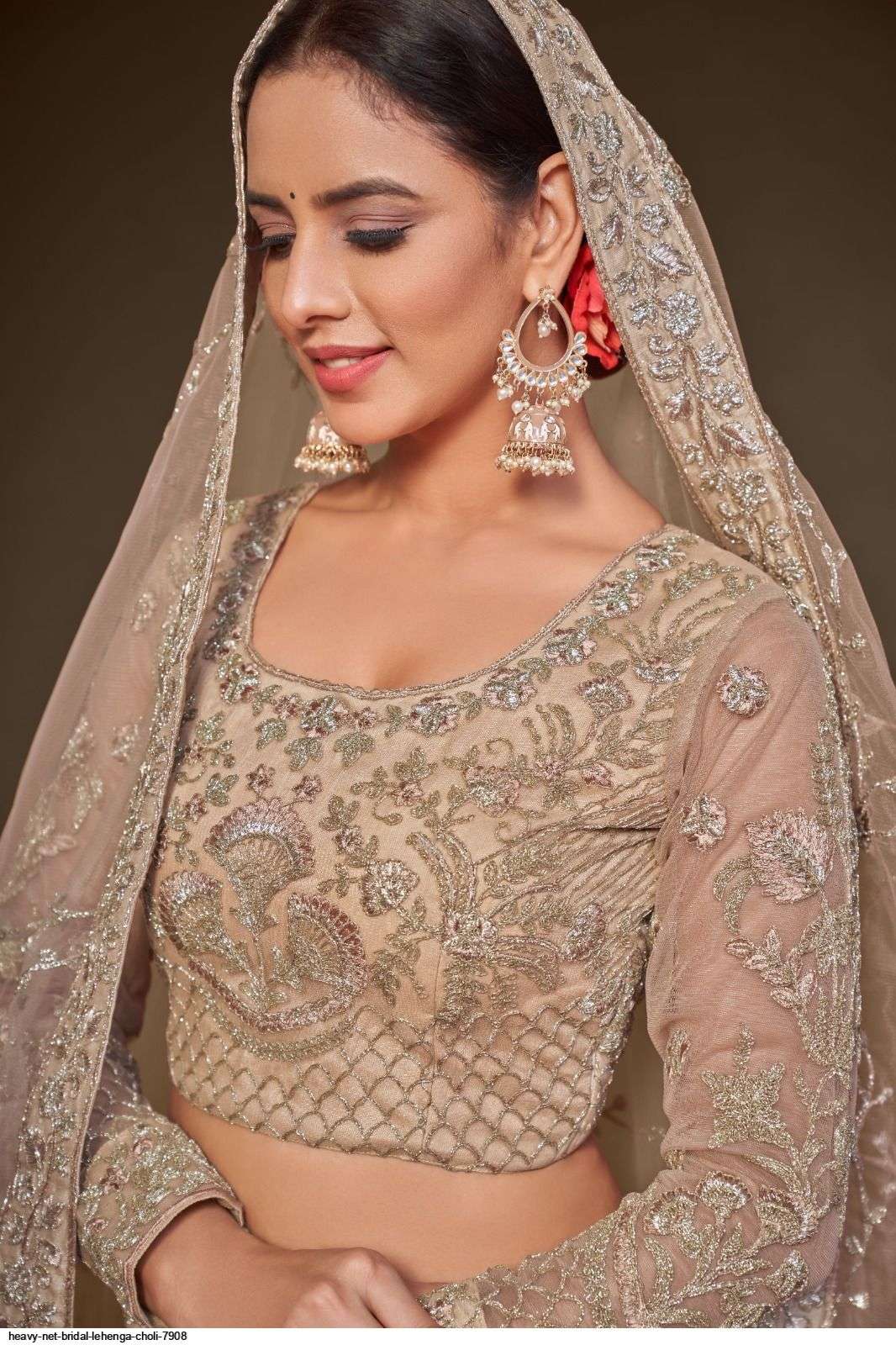HEAVY NET BRIDAL LEHENGA CHOLI 7908 Wholesale catalog