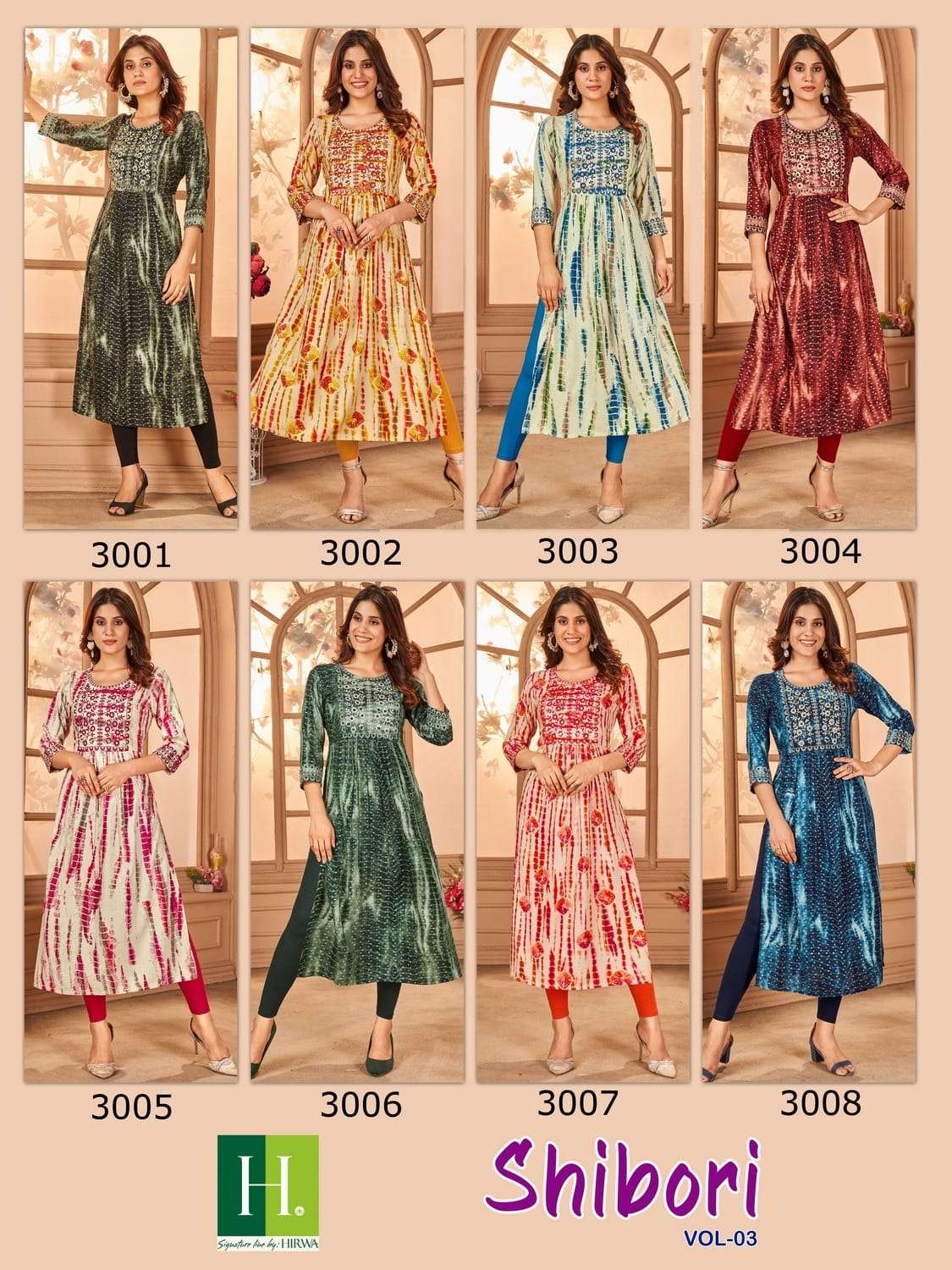 HIRWA SHIBORI Vol-3 Kurti Wholesale catalog